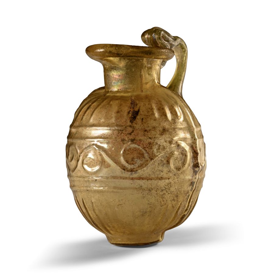 Roman Yellow Glass Flask