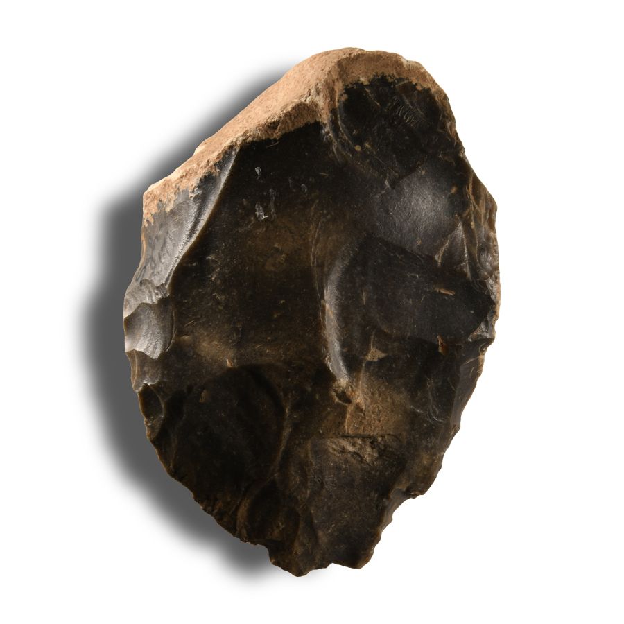 Stone Age 'Bergerac' Knapped Ovate Flint Handaxe