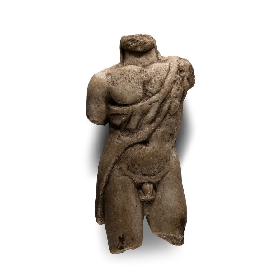 Roman Style Marble Torso with Lionskin