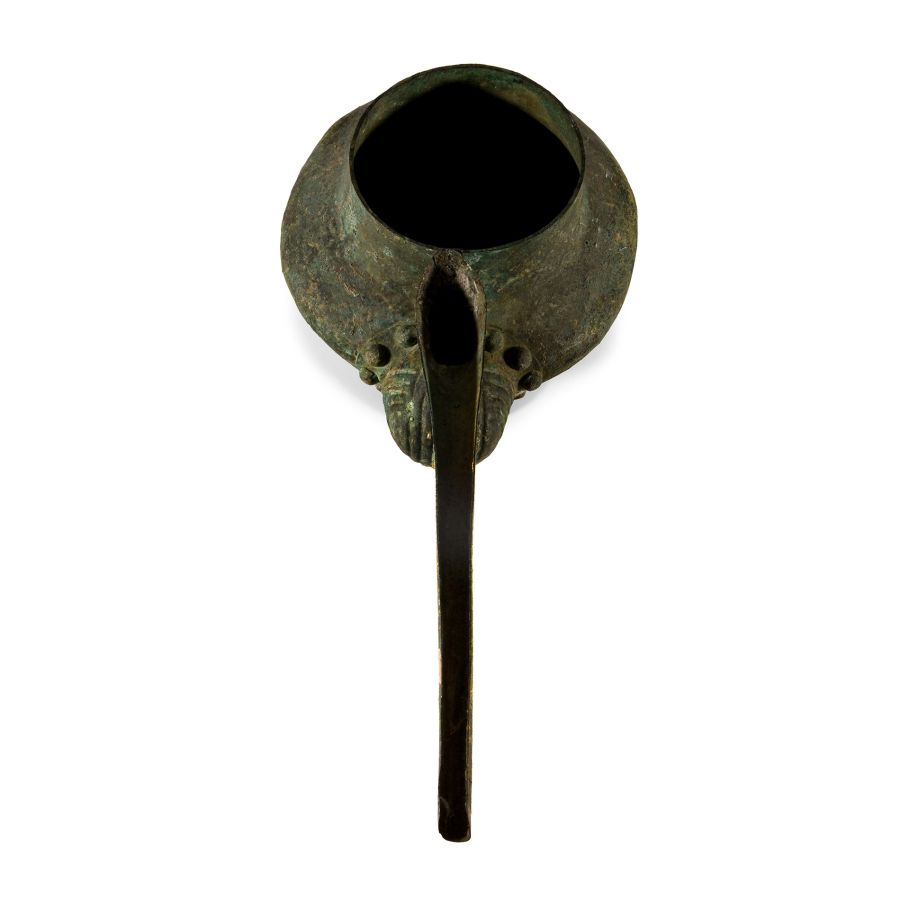 Large Amlash Bronze Spouted Libation Vessel