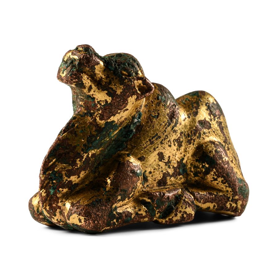 Chinese Gilt Copper Crouching Camel