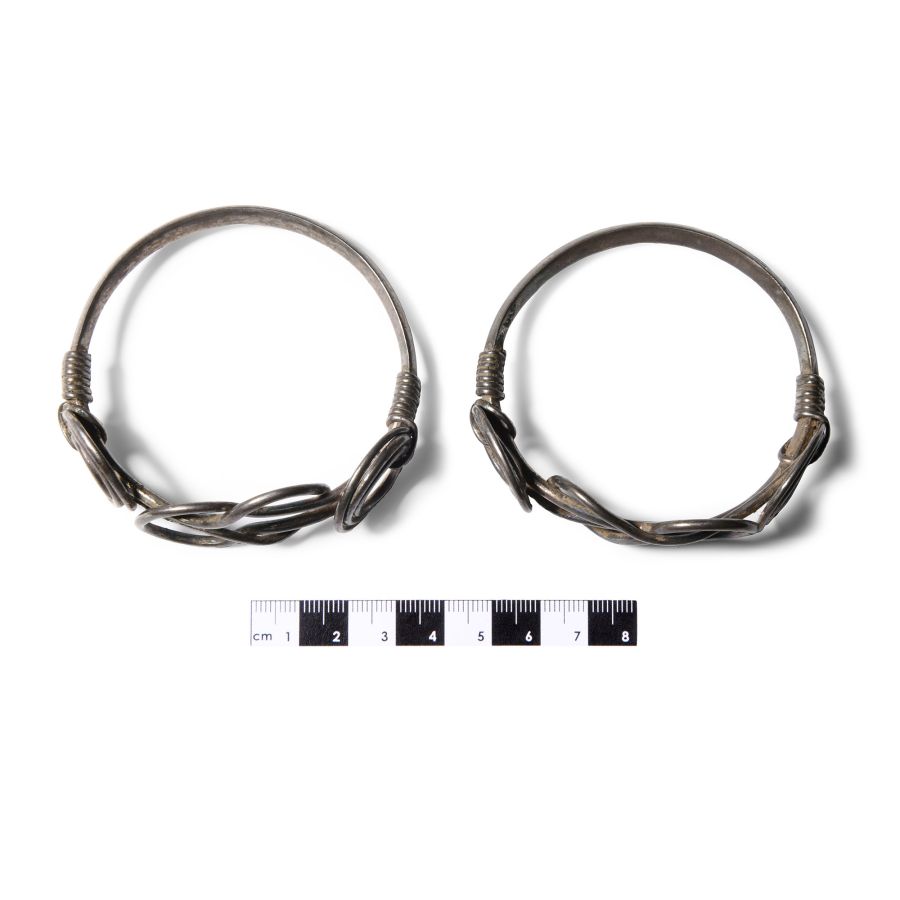 Iron Age Celtic Coiled Silver Bracelet Pair