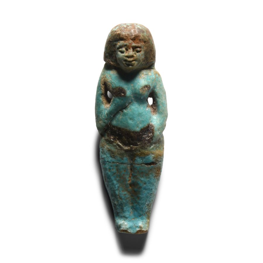 Egyptian Blue-Glazed Female Figure