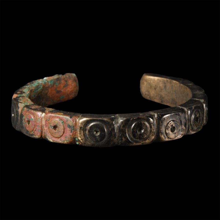 Western Asiatic Bronze Bracelet With Ring and Dots