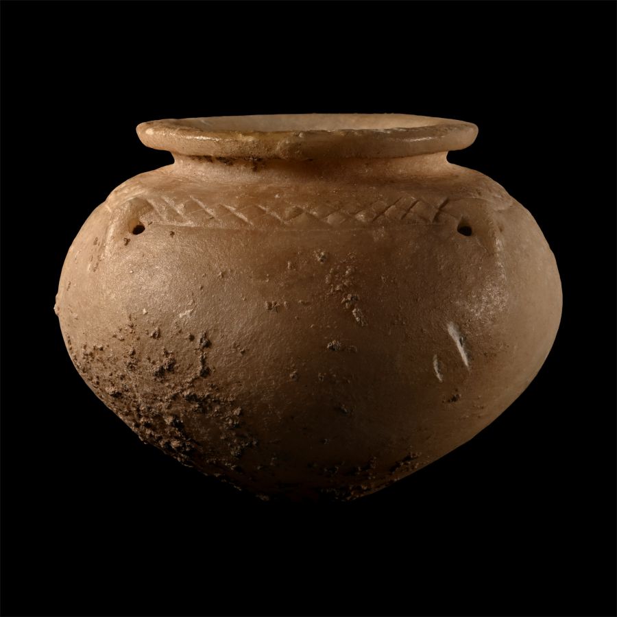Mesopotamian Decorated Calcite Jar