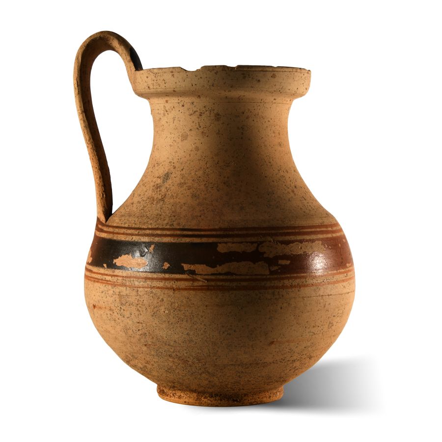 South Italian Painted Terracotta Wine Jug