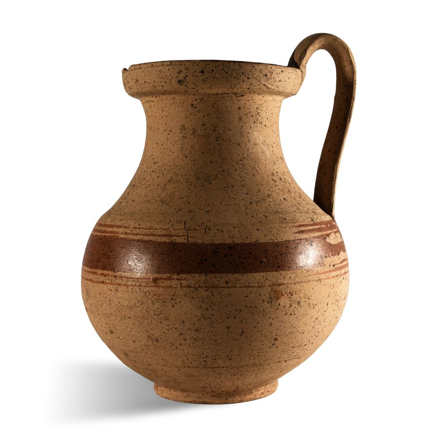South Italian Painted Terracotta Wine Jug
