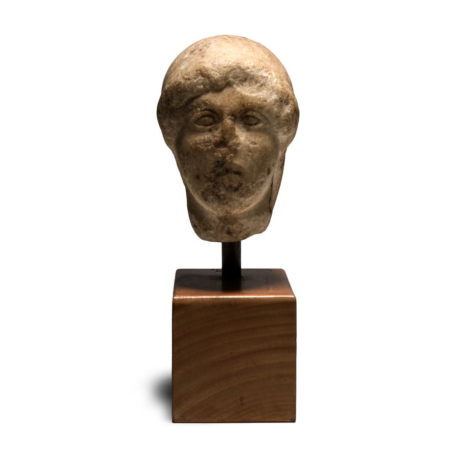 Greek Marble Head of a Kouros