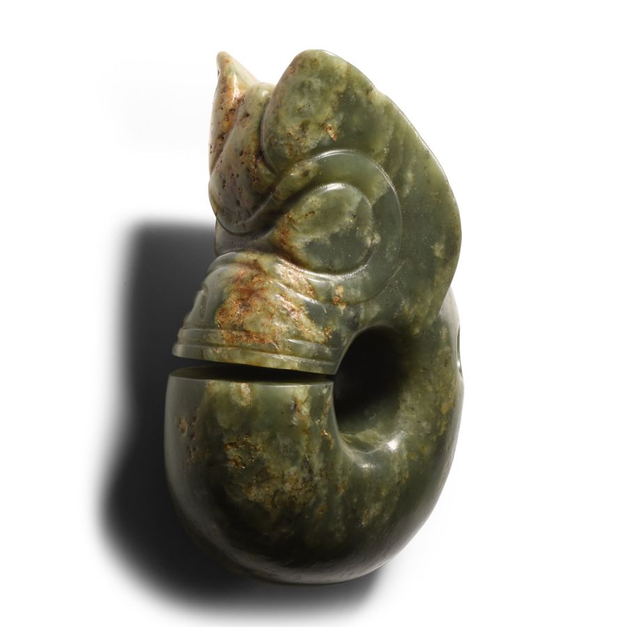 Chinese Hongshan Style Serpentine Dragon Pig