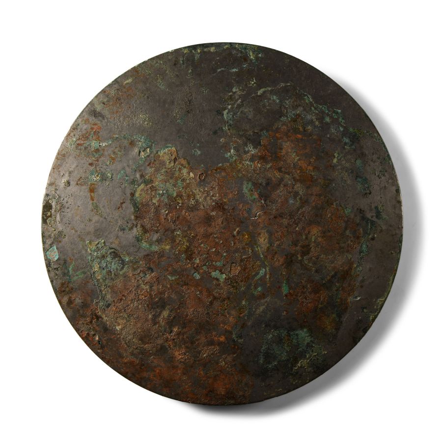 Chinese Tang Tinned Bronze Mirror with Monkeys