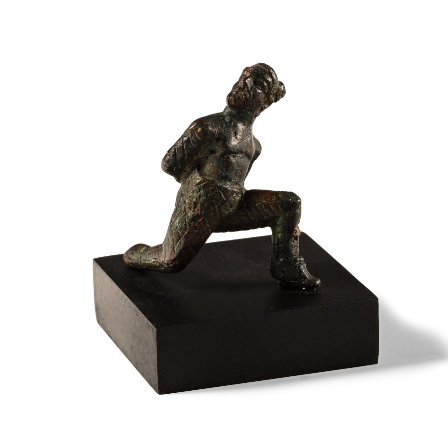 Roman Bronze Statuette of a Germanic Captive
