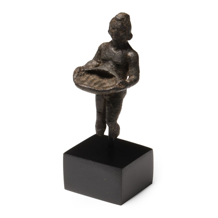Roman Bronze Statuette of a Servant with Offering