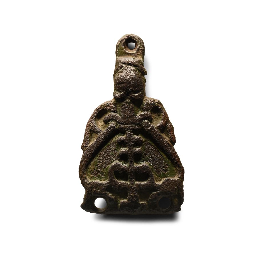 Anglo-Scandinavian Viking Bronze Skeletal Stirrup Apex Mount