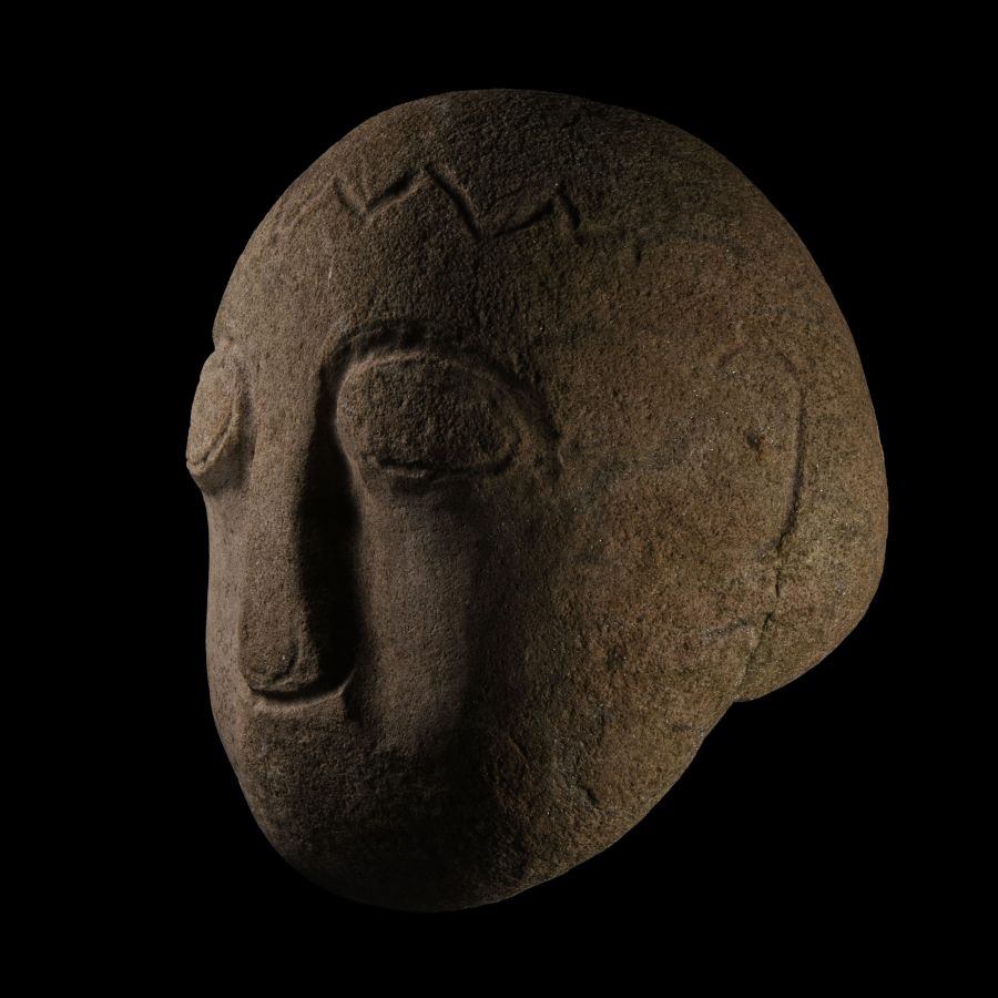 Celtic Style Stone Head of a Deity