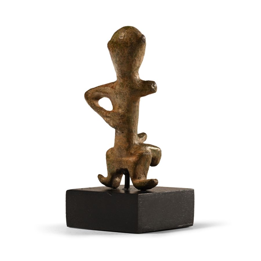 Western Asiatic Bronze Sitting Statuette of a Demon