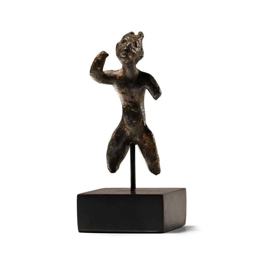 Hellenistic Bronze Sitting Statuette of a Demon