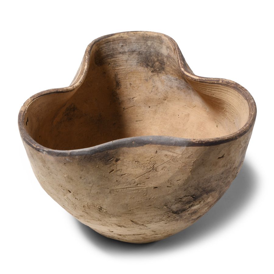 Greek Painted Terracotta Trefoil Cup