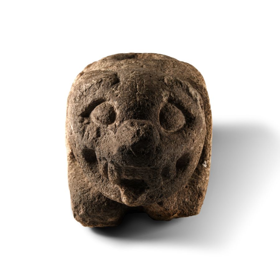 Pre-Columbian Mayan Carved Stone Panther Statue