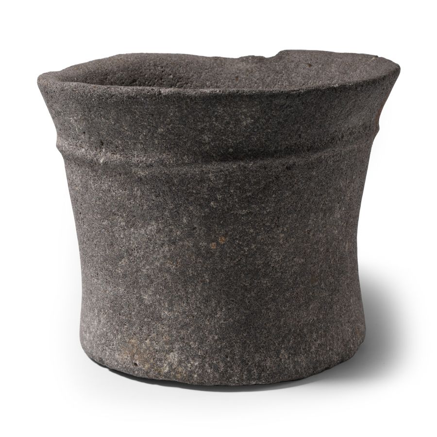 Western Asiatic Carved Basalt Mortar