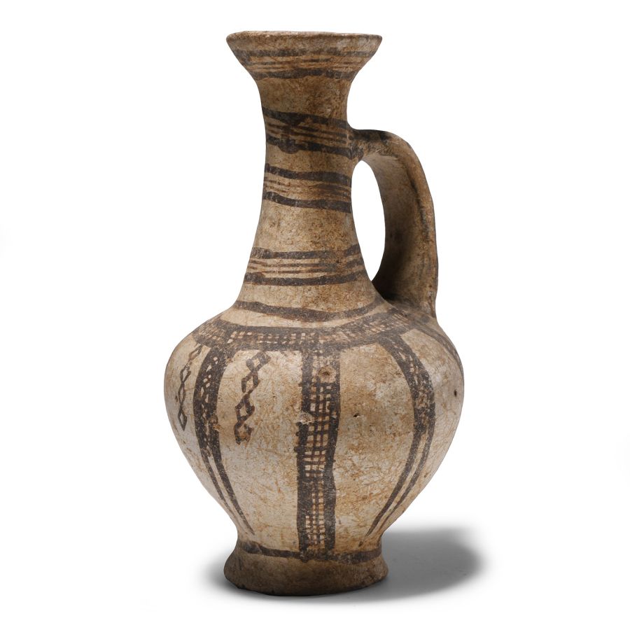 Cypriot Painted White-Slip Ware Jug