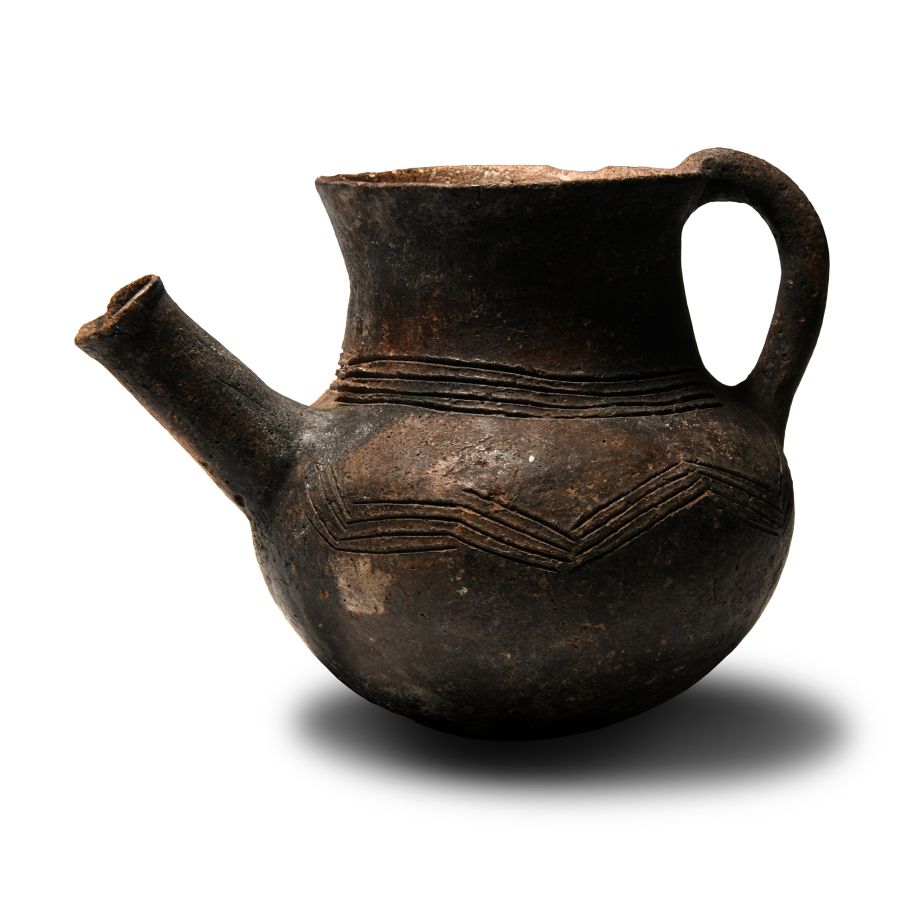 Cypriot Red Burnished Ware Round Bottomed Pouring Vessel
