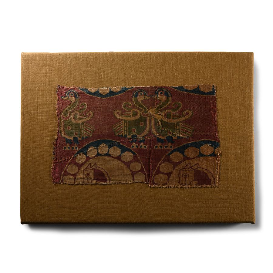 Sassanian Tapestry Fragment with Ducks and Horses