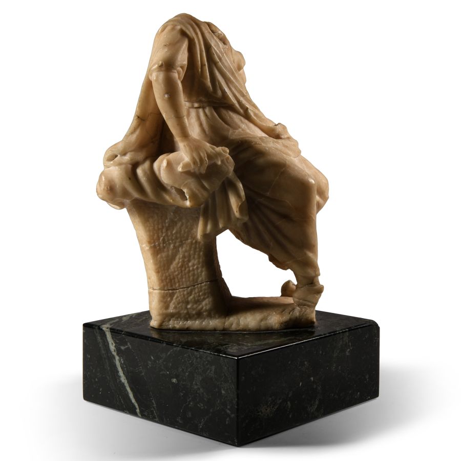 Neoclassical Marble Seated Robed Figure