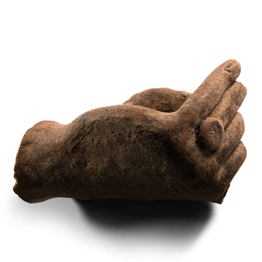 Etruscan Terracotta Hand with Offerings