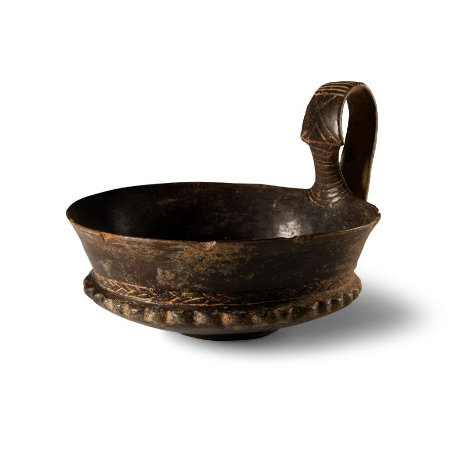 Villanovan Impasto Kyathos with Comb-Etched Decoration