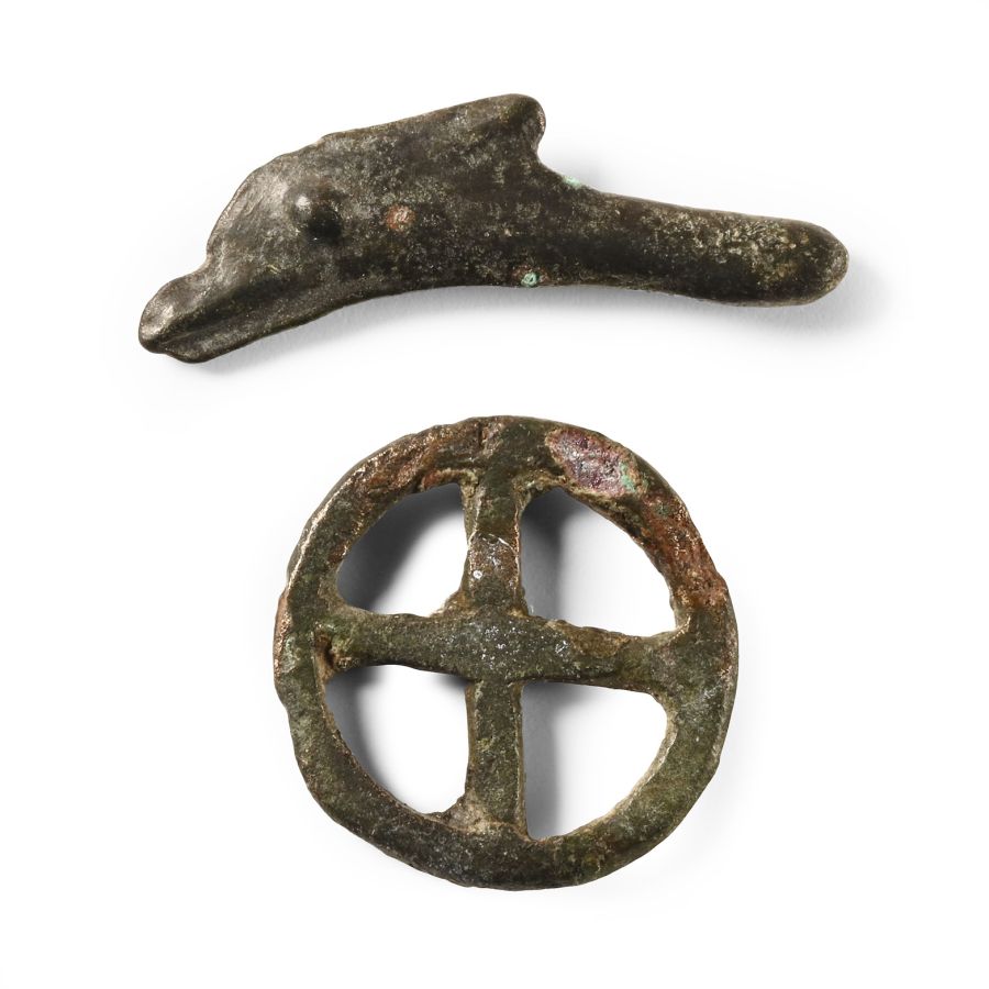 Greek Bronze Dolpin and Wheel Proto-Money Group
