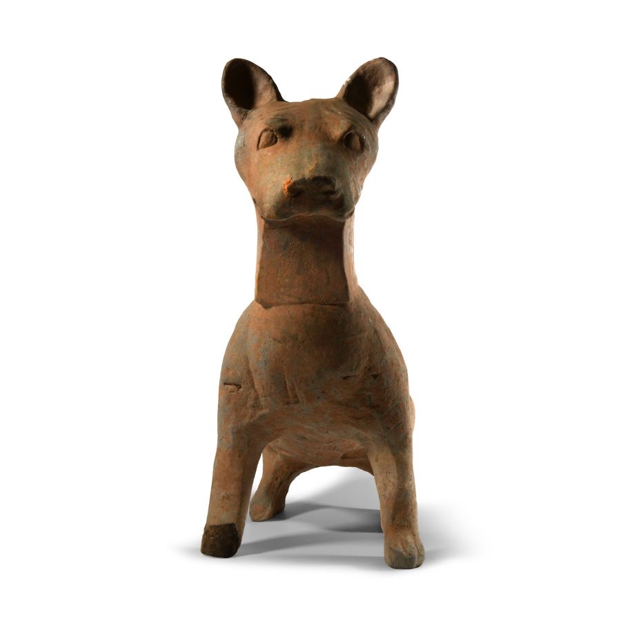 Chinese Han Terracotta Guardian Dog Statue