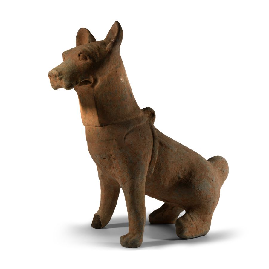 Chinese Han Terracotta Guardian Dog Statue