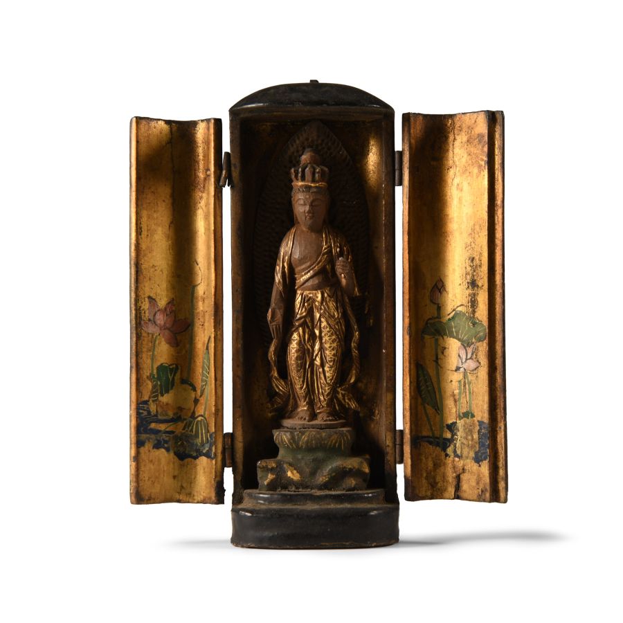 Japanese Lacquered Gilt Wood Zushi
