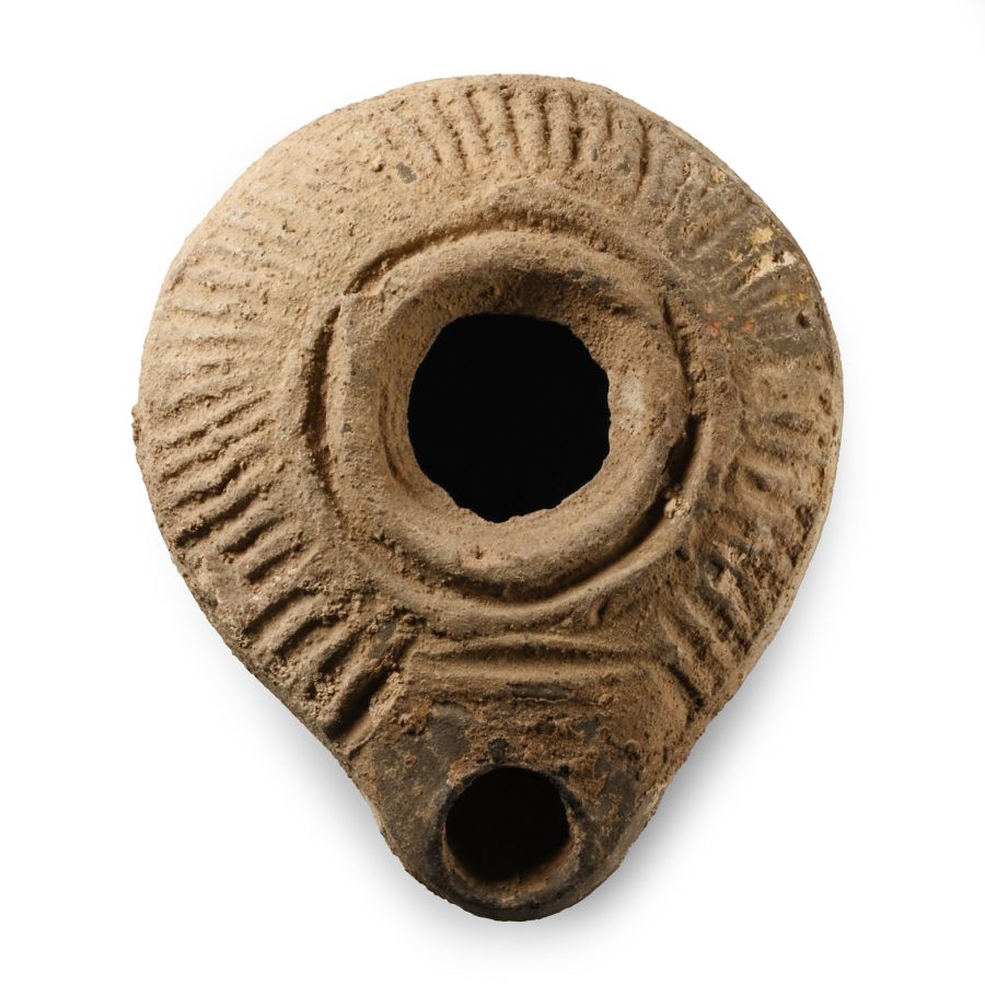 Late Roman Terracotta Slipper Oil Lamp