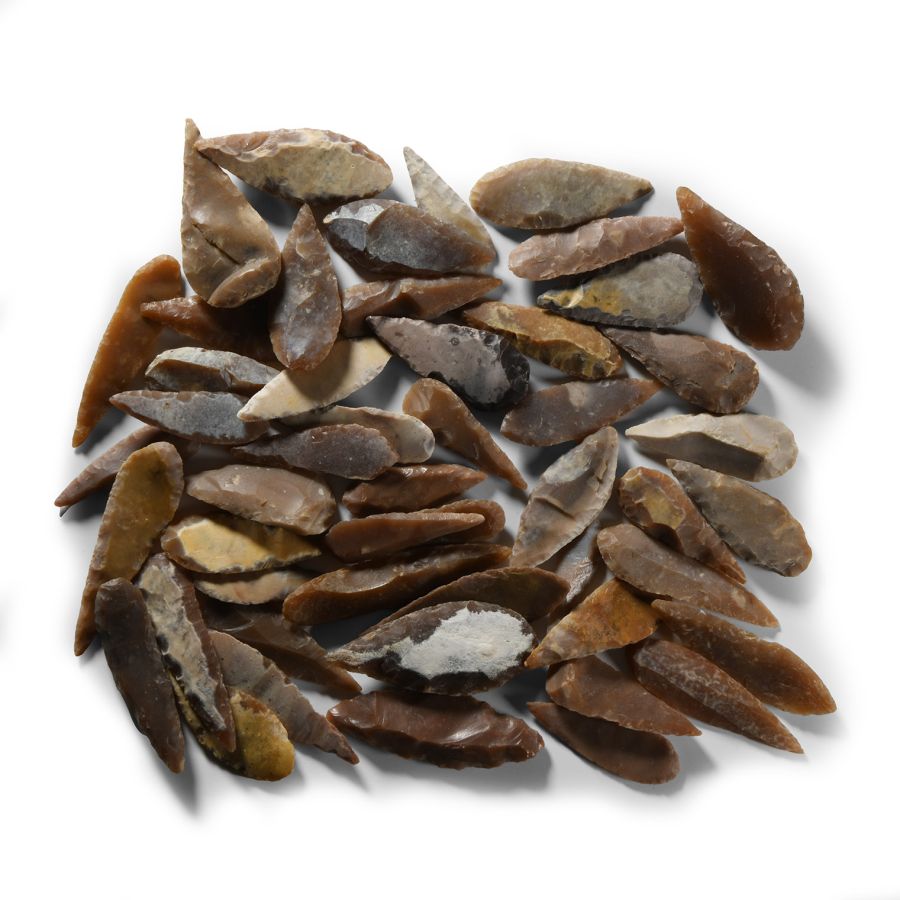Stone Age Knapped Long Leaf-Shaped Arrowhead Collection