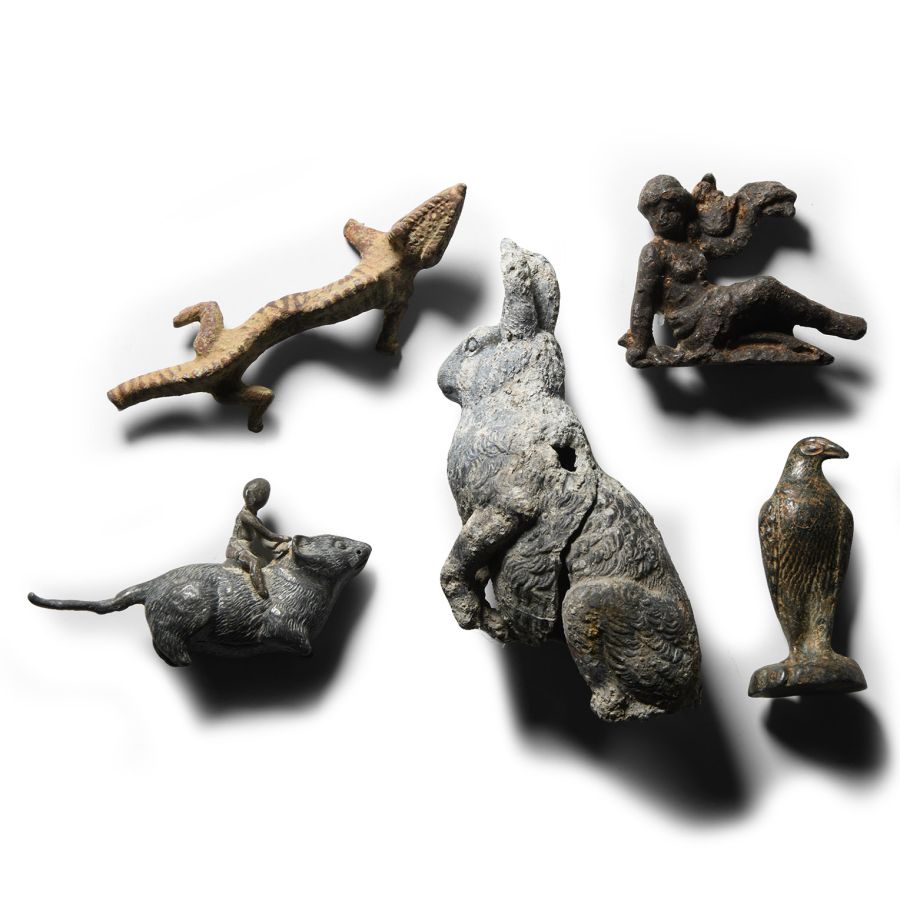 Mixed Bronze and Lead Statuette Group