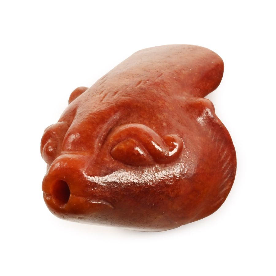 Chinese Han Dyed Jade Bear-Head Vessel Spout