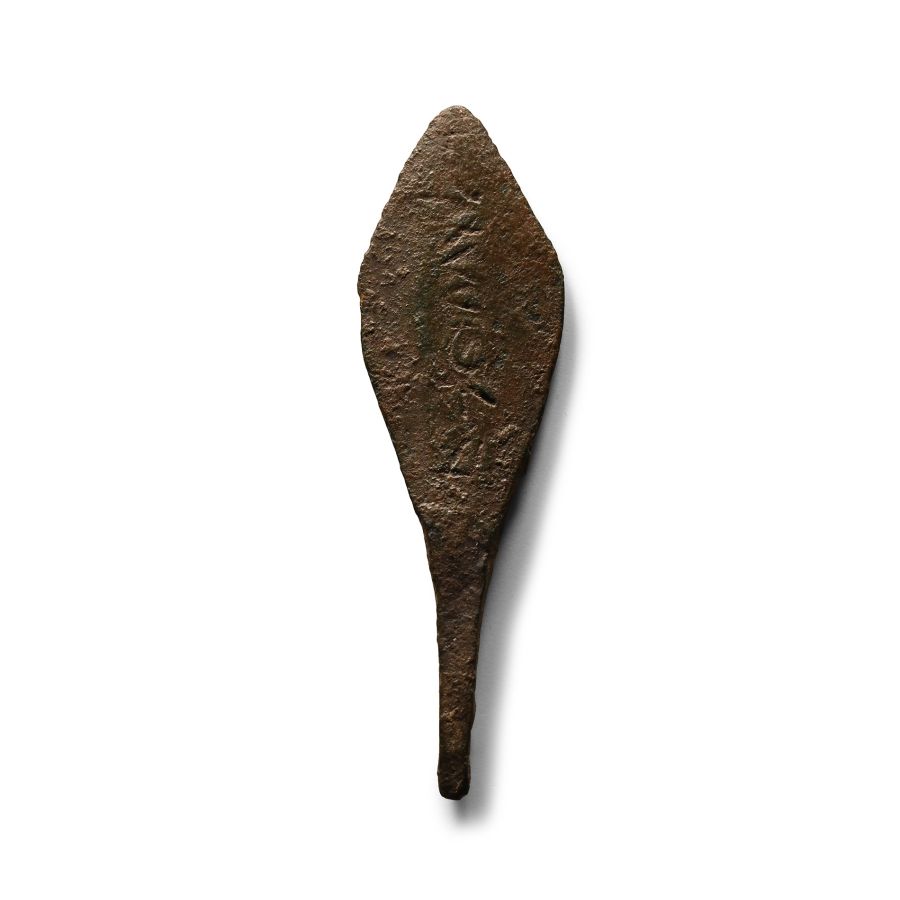 Phoenician Bronze Arrowhead with Inscription