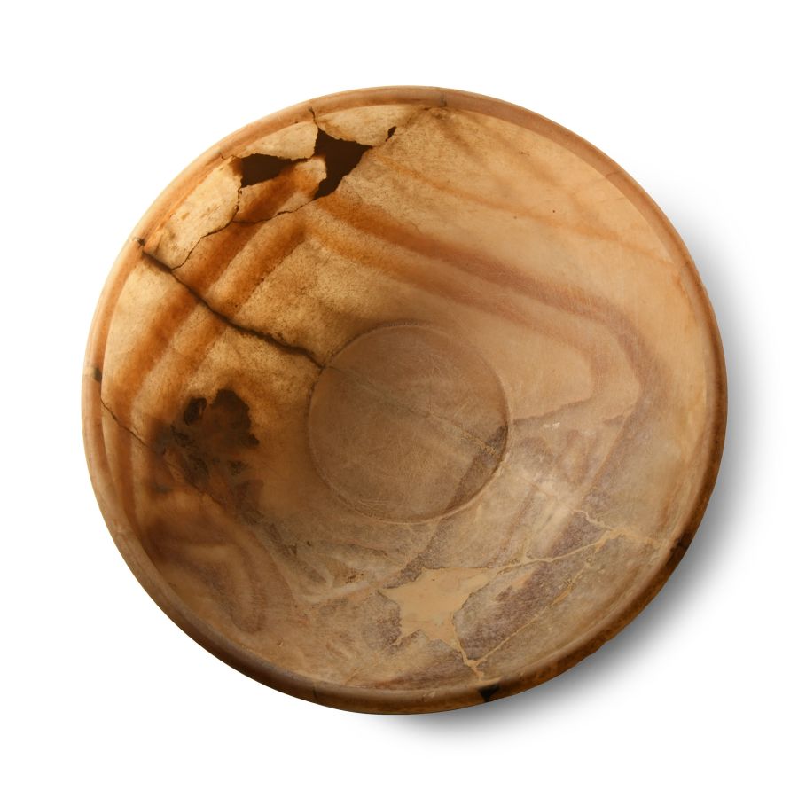 Egyptian Alabaster Bowl with Incised Inner Circle