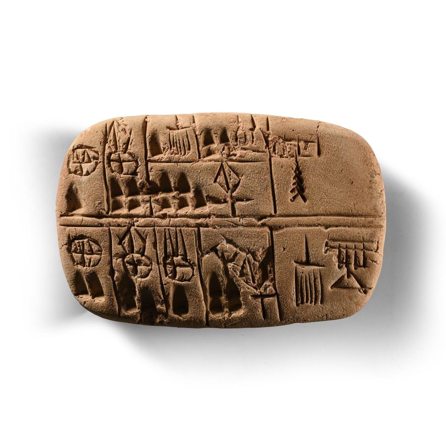 Proto-Sumerian Pictographic Tablet for Distribution of Sheep by the Wife of E.Kisal