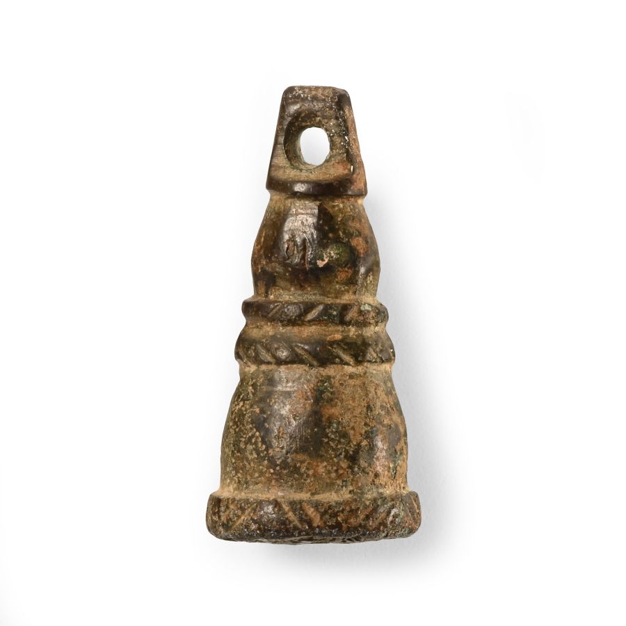 Byzantine Bronze Stamp Seal with Floriate Cross Monogram