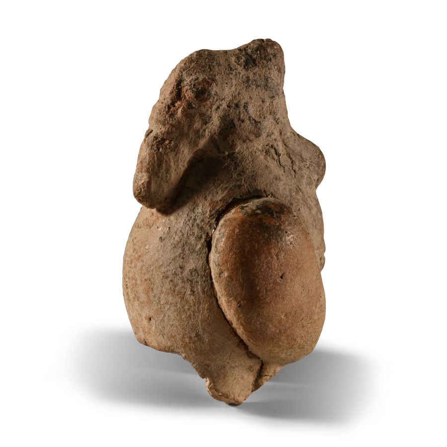 Western Asiatic Terracotta Winged God with Cuneiform Inscription to the Wing and Back