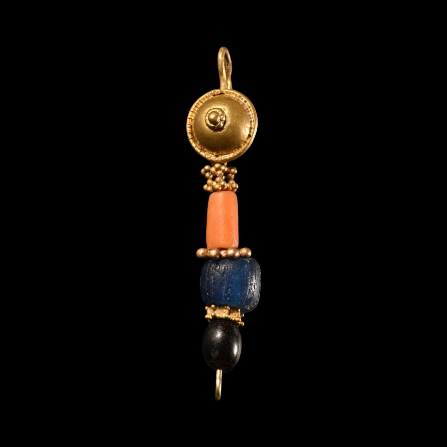Roman Gold Beaded Pendant