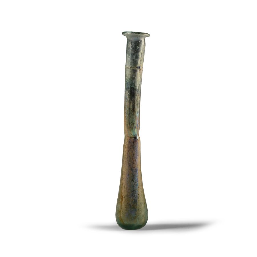 Roman Iridescent Glass Unguentarium