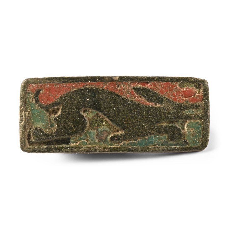 Roman Enamelled Bronze Hound Plate Brooch