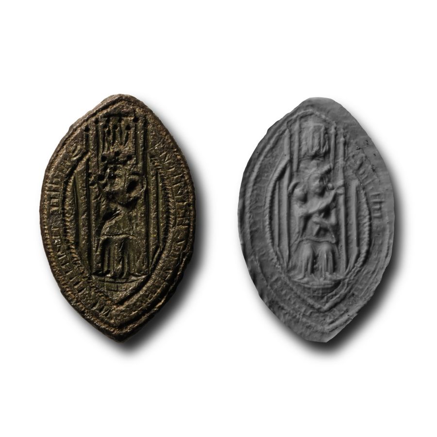 Medieval Bronze Vesica-Shaped Ecclesiastical Seal Matrix