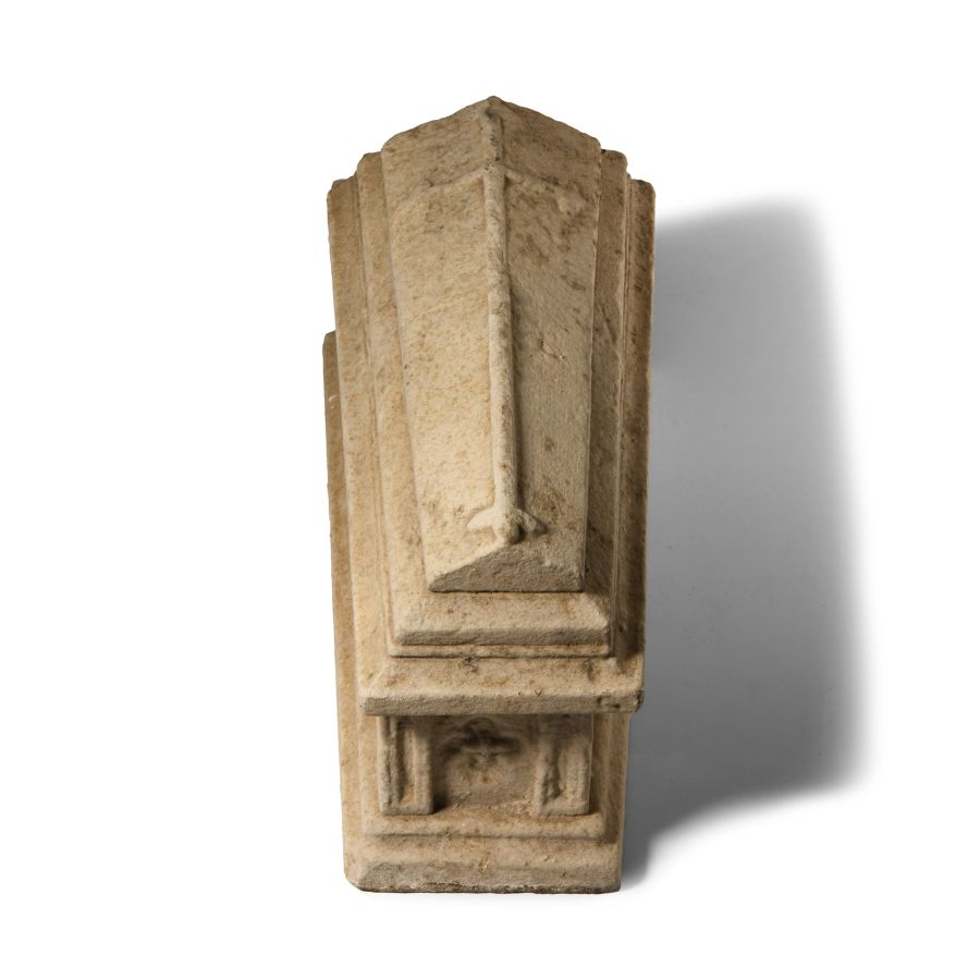 Carved Gothic Style Limestone Tomb Model