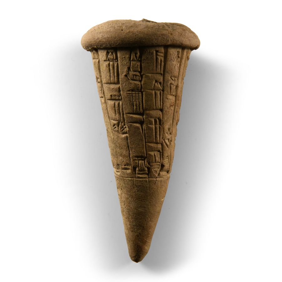 Sumerian Cuneiform Foundation Cone from Lagash During the Reign of Gudea