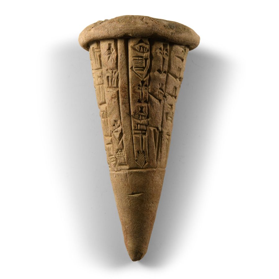 Sumerian Cuneiform Foundation Cone from Lagash During the Reign of Gudea