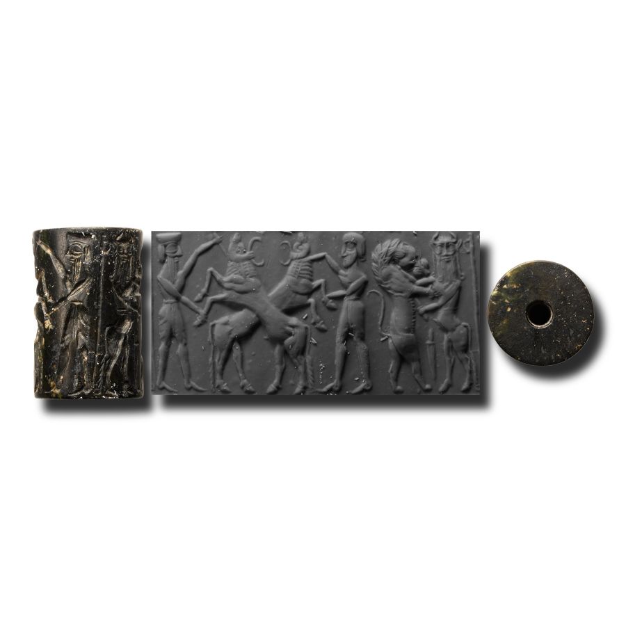 Large Akkadian Cylinder Seal with Contest Scene